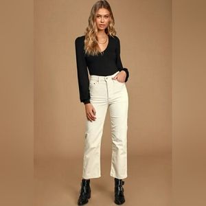 Levi's Premium Ribcage Straight Corduroy Ankle Jeans 28
